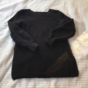 Black back-seem sweater